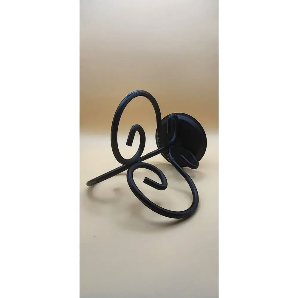 Black Metal Scrollwork Taper Candle Holder 6
